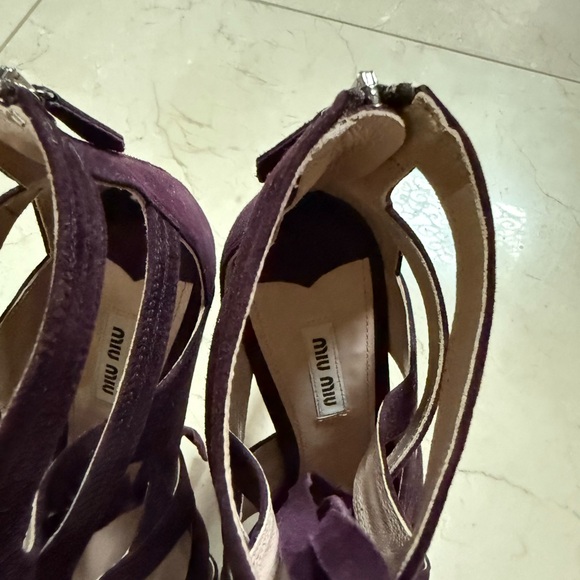 Miu Miu purple suede sandals size 40 1/2 - Picture 3 of 4